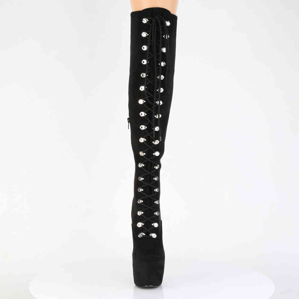Pleaser - JUBILANT-3012FS Plattform Overknee Stiefel - Schwarz